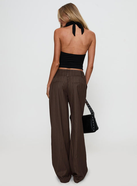 Cedars Low Rise Pant Brown Stripe Petite