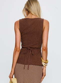 Spirito Vest Top Brown