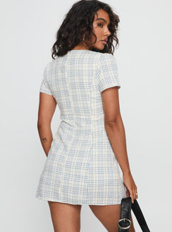 Loveliness Playsuit Blue Check