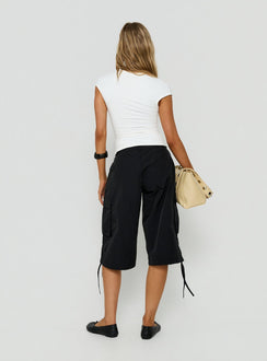 Hudsen Longline Nylon Cargo Shorts Black