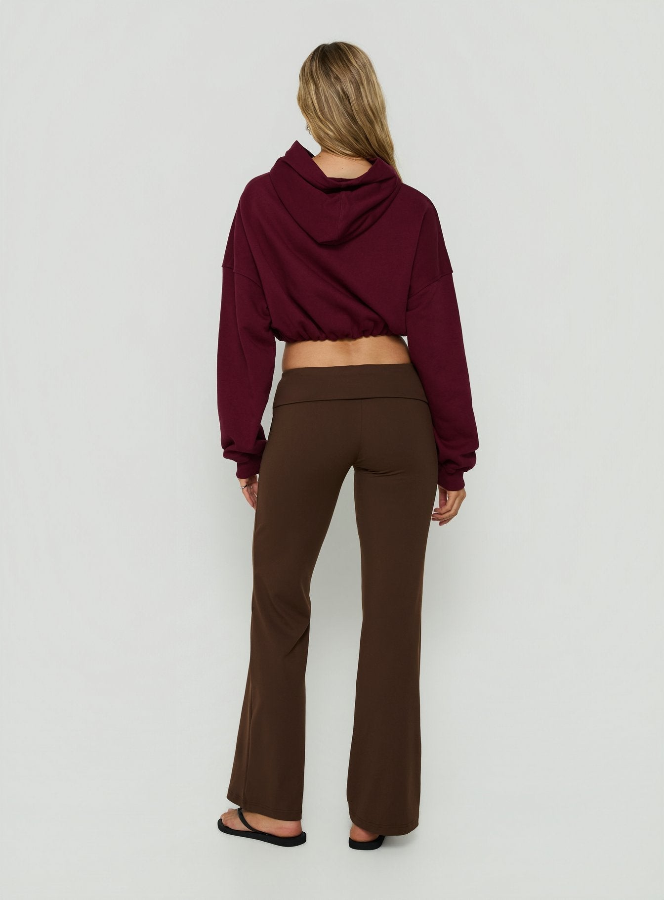 Daily Define Foldover Waist Pants Brown
