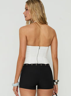 Sherah Halter Neck Corset Top White