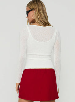 Theaya Sheer Layered Long Sleeve Top White