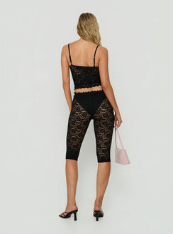 Torrin Lace Capri Pants Black