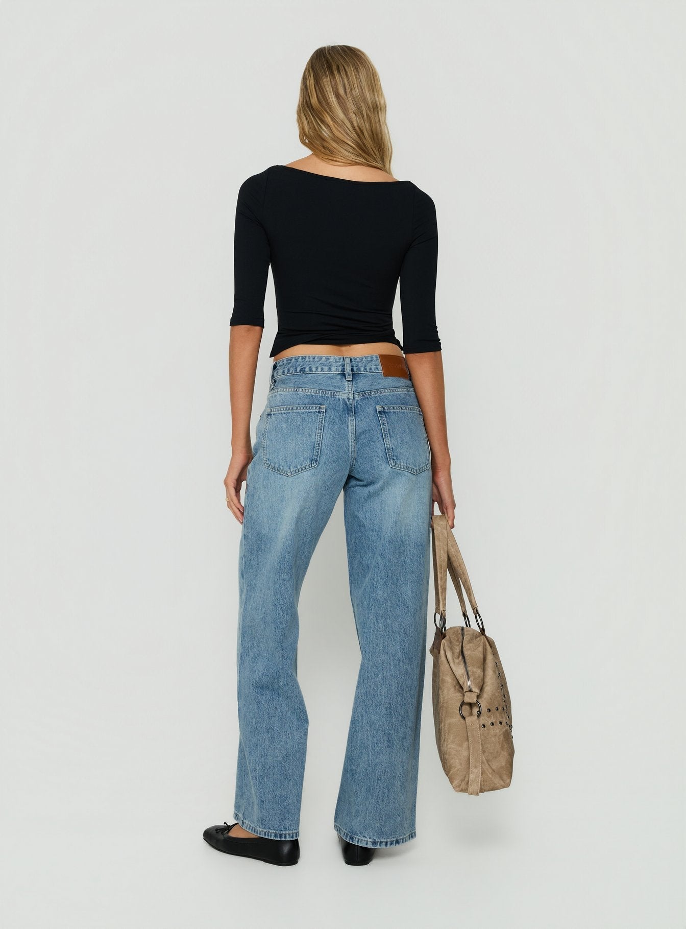 Serenitia Mid Rise Relaxed Jeans Bright Blue