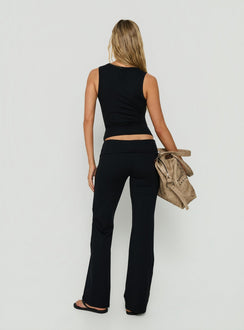 Daily Define Foldover Waist Pants Black