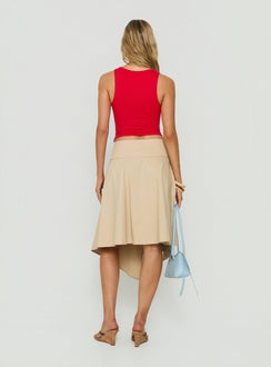 Ellainah Asymmetrical Wrap Midi Skirt Concrete