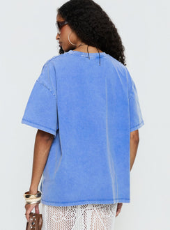 Watercolour Daydream Oversized Graphic Tee Washed Blue