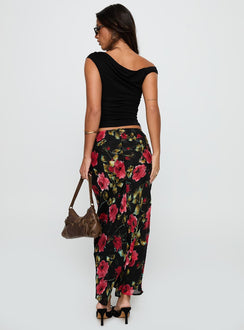 back view of model wearing Princess Polly Emaretta Maxi Skirt Multi Floral Skirts 