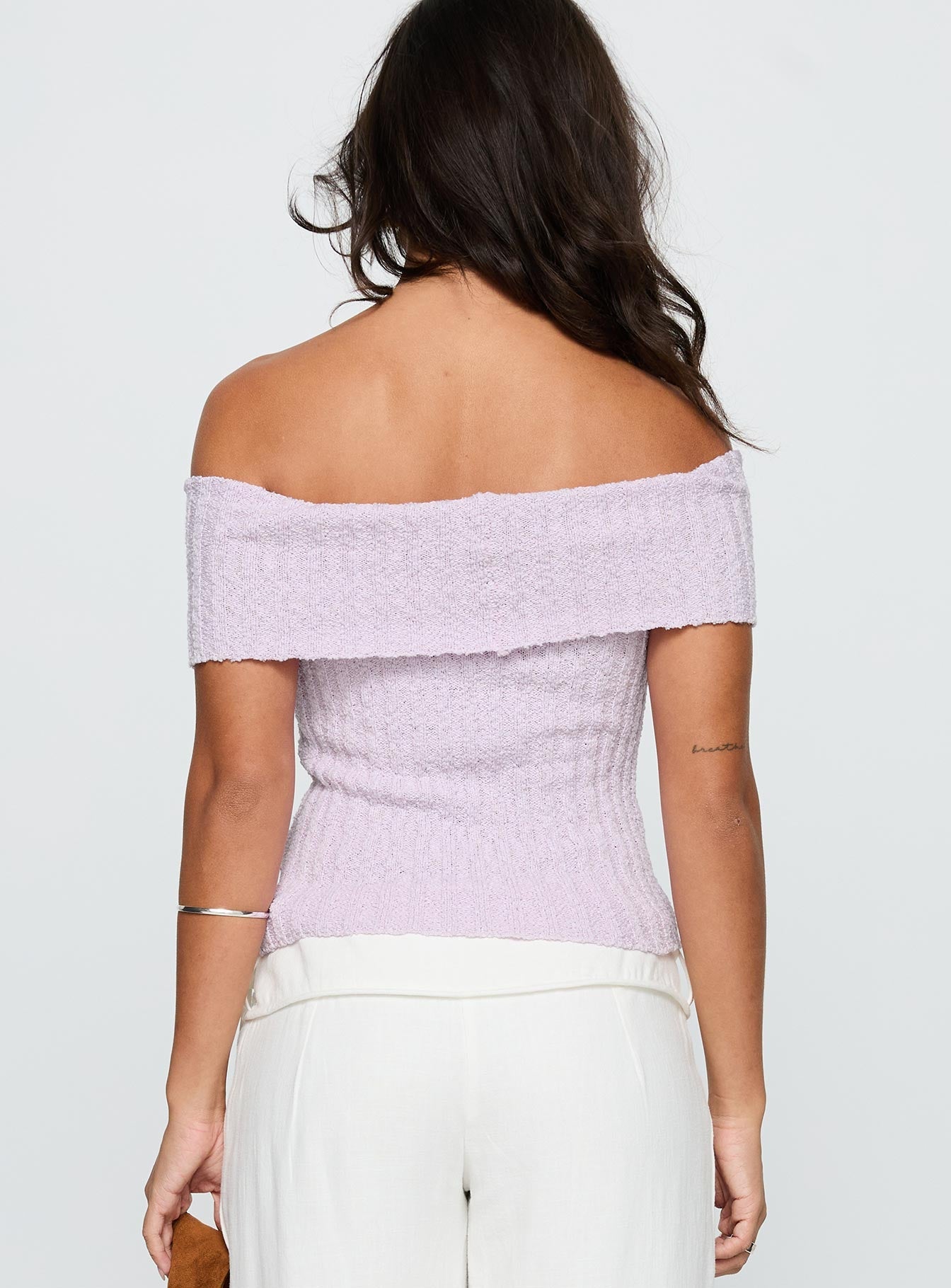 Murmur Off Shoulder Top Lilac