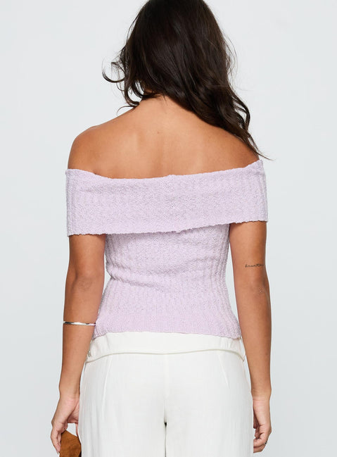 Murmur Off Shoulder Top Lilac