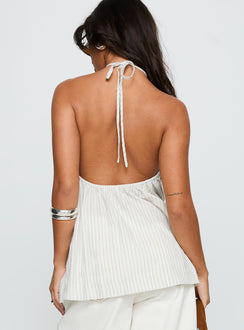 Invitation Only Low Back Top Blue Stripe