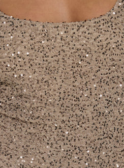 Knox Maxi Dress Brown Sequin