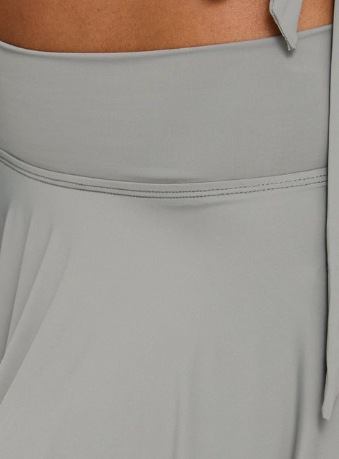 Talluleah Handkerchief Flowy Midi Skirt Grey