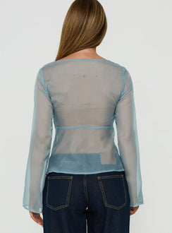 Beecher Sheer Long Sleeve Top Slate