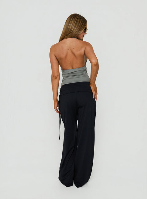 Daily Define Ruched Tie Side Pants Black Tall