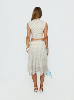 In My Lane Ruched Waist Midi Skirt Multi