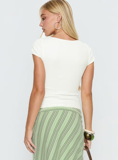 Baseline Cross Over Cap Sleeve Top White