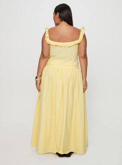 Valerio Maxi Skirt Yellow Curve