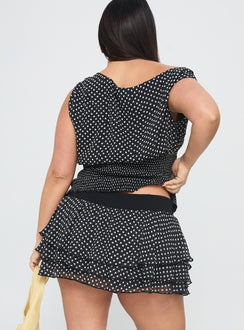 Ready To Party Frill Skort Black Polka Curve