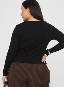 Passoni Long Sleeve Top Black Curve