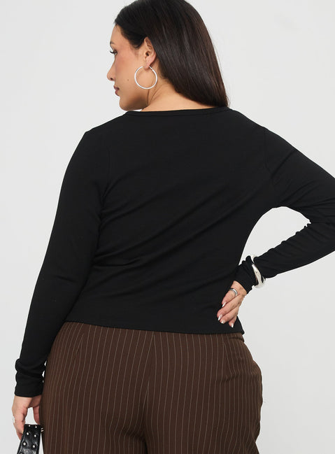 Passoni Long Sleeve Top Black Curve
