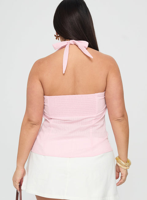 Isabetta Halter Top Pink Curve