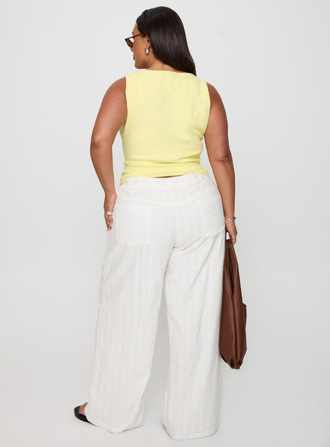 Vendi Low Rise Pant White Curve