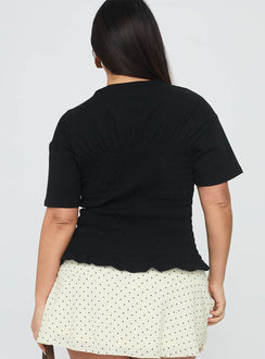 Maybe Tomorrow Ruched Top Black Curve