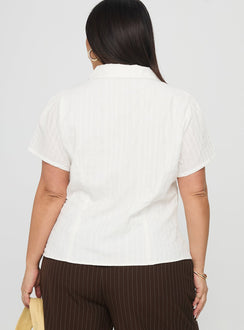 What A Show Button Up Top White Curve