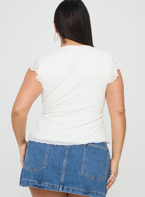Auroraah Frill Top White Curve