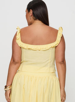 Isadoria Frill Top Yellow Curve