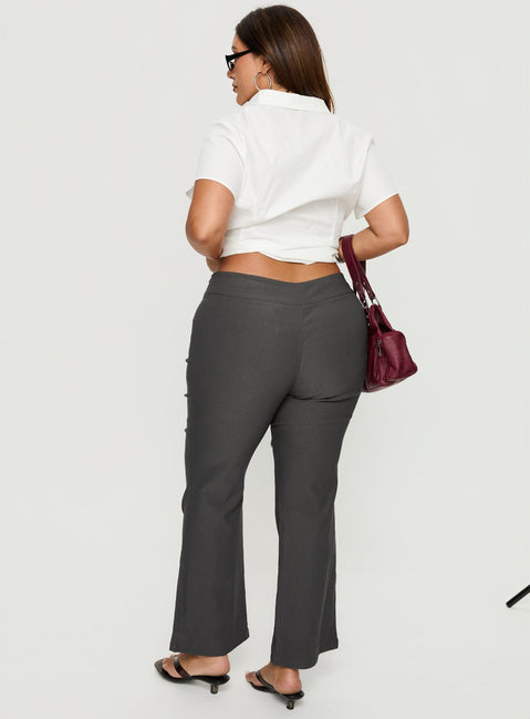 Everyday Flared Pants Slate Grey Curve