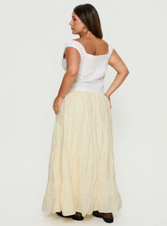 Garden Party Maxi Skirt Lemon Curve
