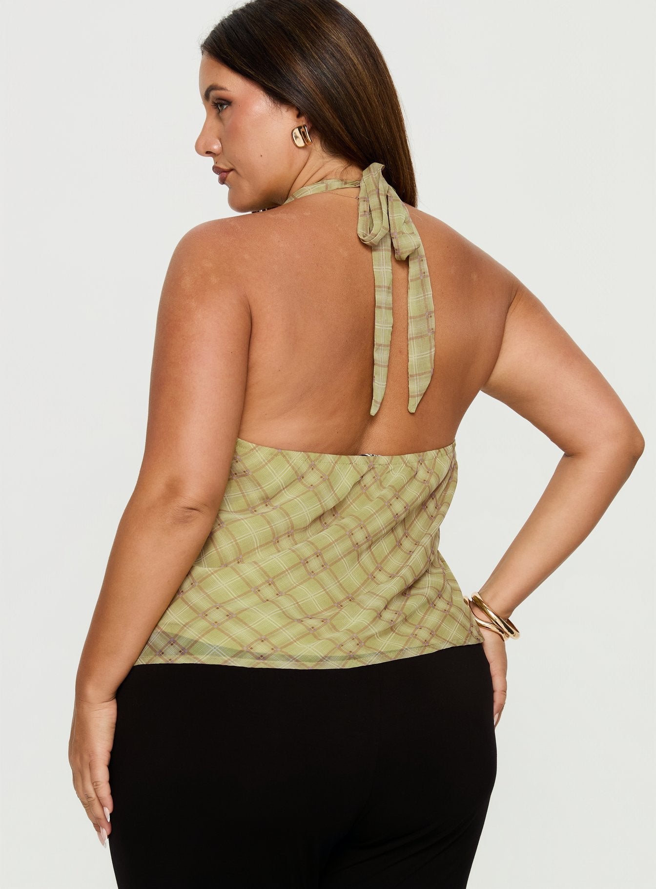 Amalthea Top Green Check Curve