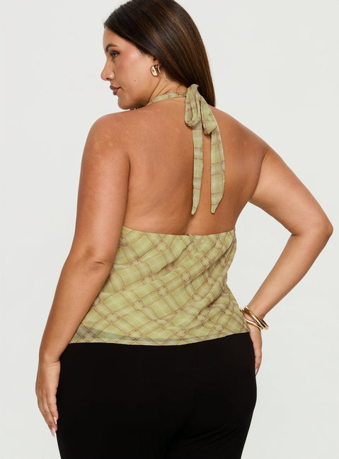 Amalthea Top Green Check Curve