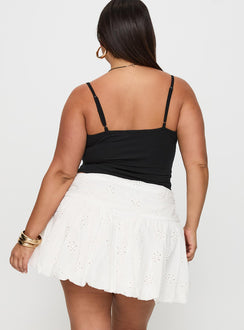 Bubble Broderie Mini Skirt White Curve