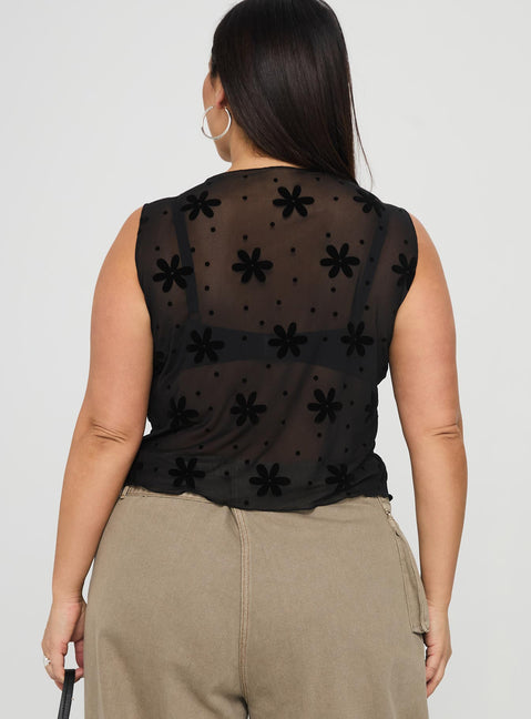 Avelaine Mesh Top Black Curve