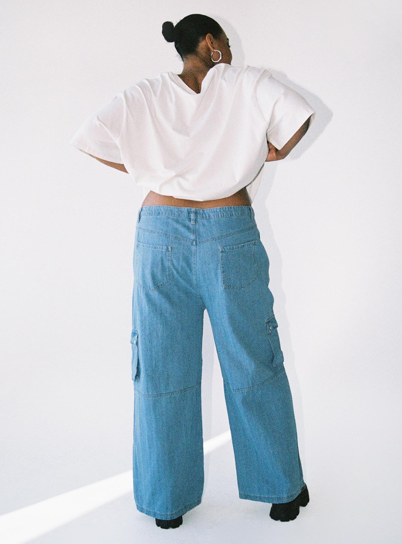 product Princess Polly High Waisted  Paige Mid Rise Cargo Jean Denim Curve