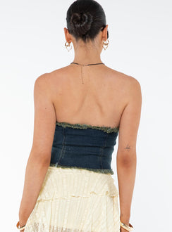 product Princess Polly Sleeveless High Neck  Omas Bandeau Top Blue Acid Wash