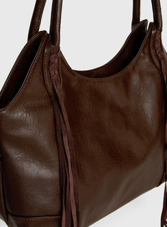Speed Of Light Faux Leather Tote Bag Brown