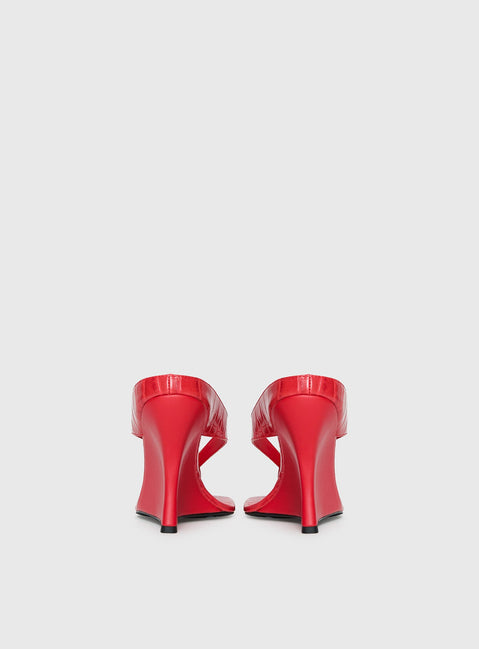 Nylah Wedge Heels Red Croc