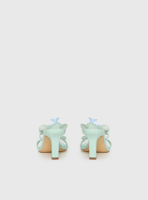 Azira Flower Detail Heels Blue
