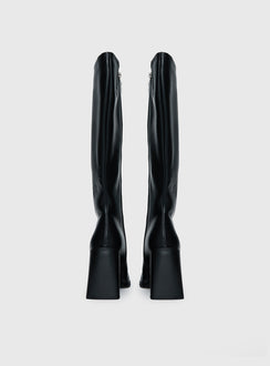 Renzo Knee High Boots Black