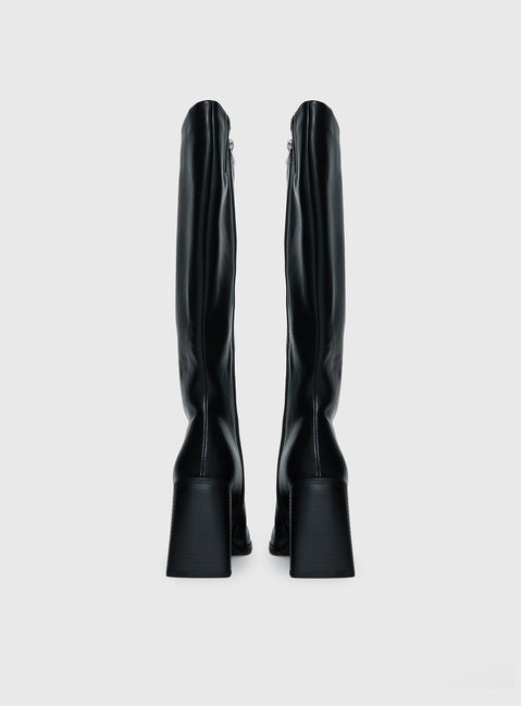 Renzo Knee High Boots Black