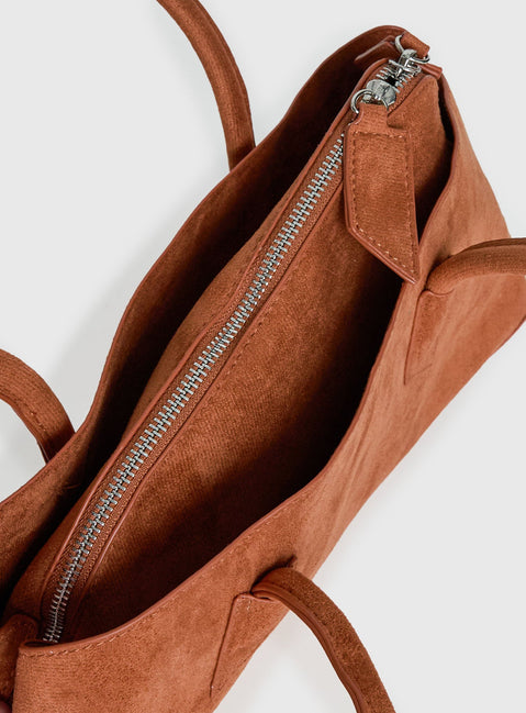 Hotshot Faux Suede Shoulder Bag Tan