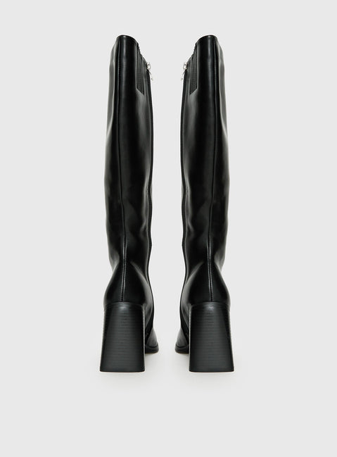 Renzo Knee High Boots Black