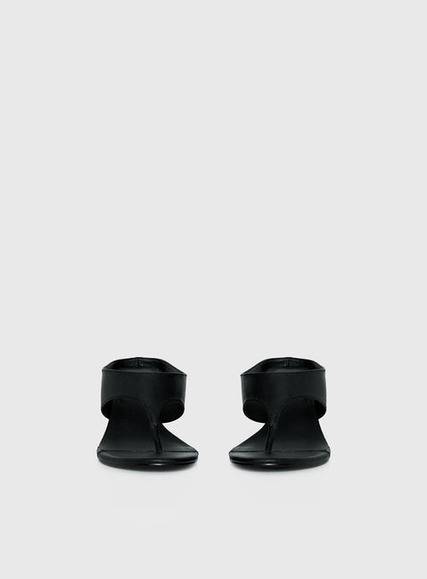 Early Light Wedge Thong Heels Black