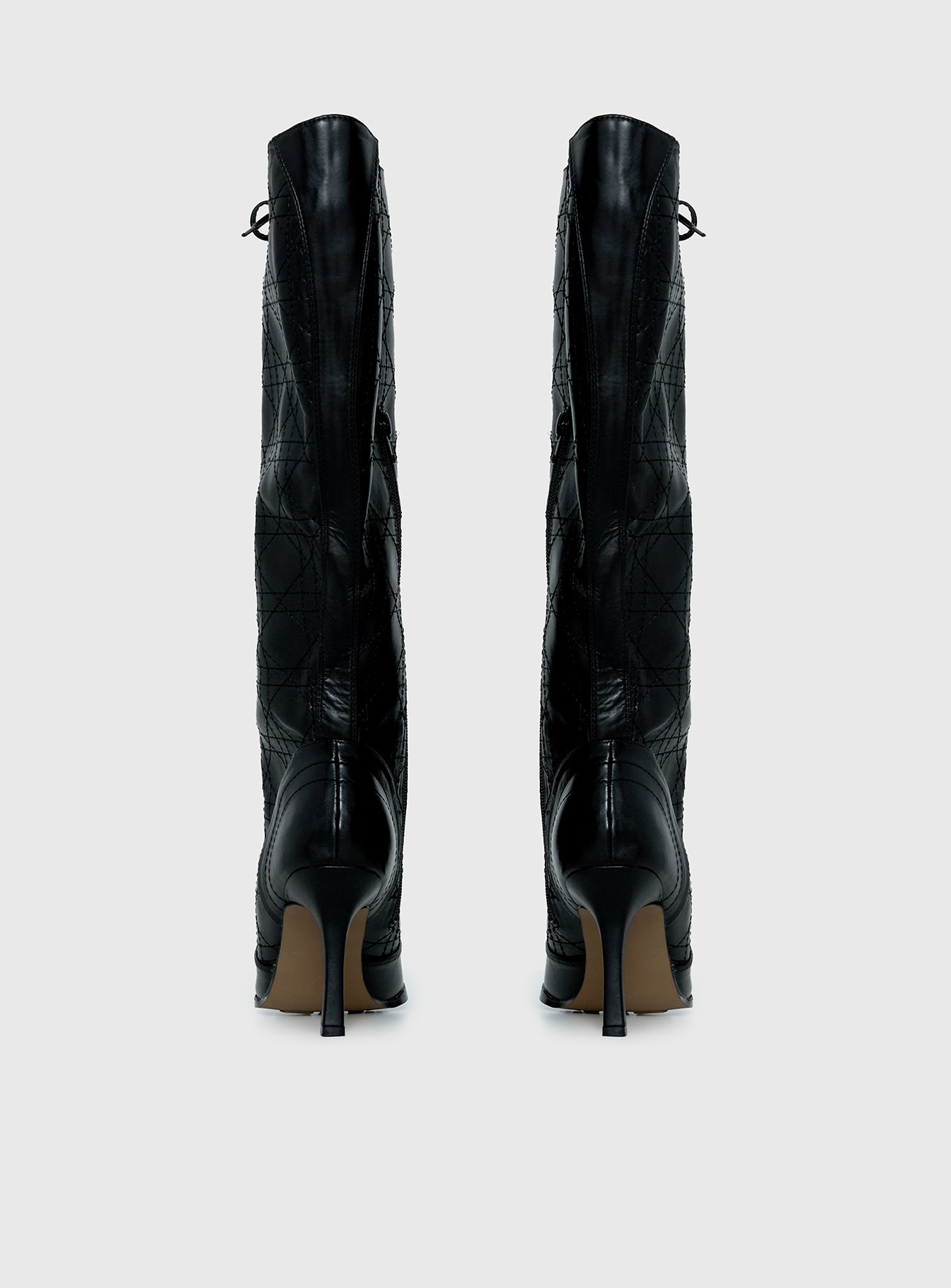Creator Knee High Lace-Up Boots Black