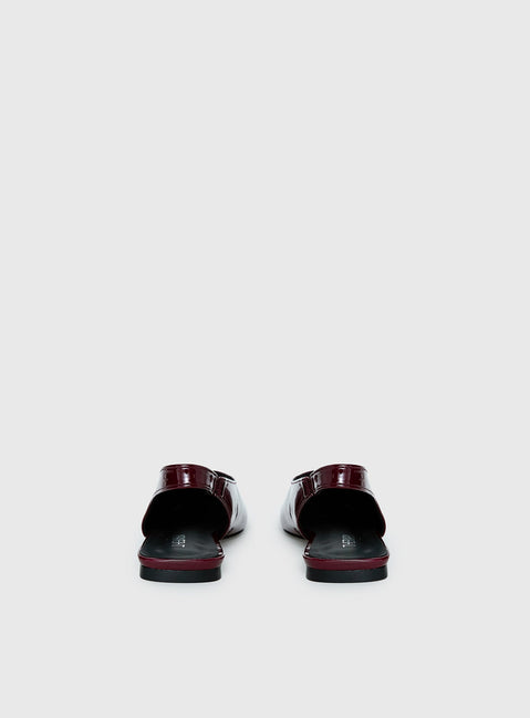 Therapy Graze Patent Square Toe Flats Red